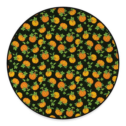 Cute Pumpkin Pattern Print Round Floor Mat