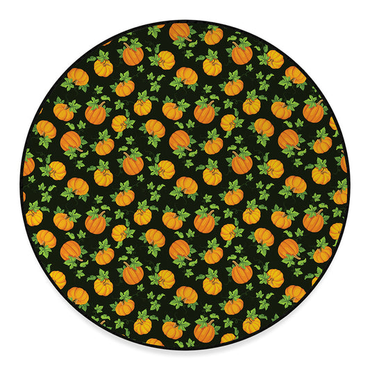 Cute Pumpkin Pattern Print Round Floor Mat