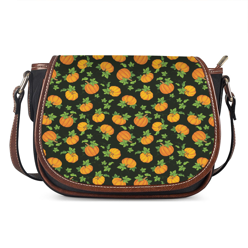 Cute Pumpkin Pattern Print Saddle Bag