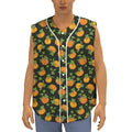 Cute Pumpkin Pattern Print Sleeveless Baseball Jersey