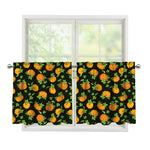 Cute Pumpkin Pattern Print Tier Curtains