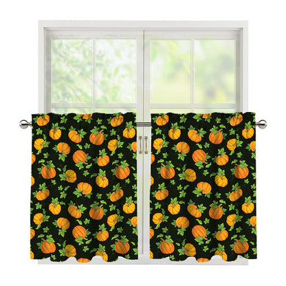 Cute Pumpkin Pattern Print Tier Curtains