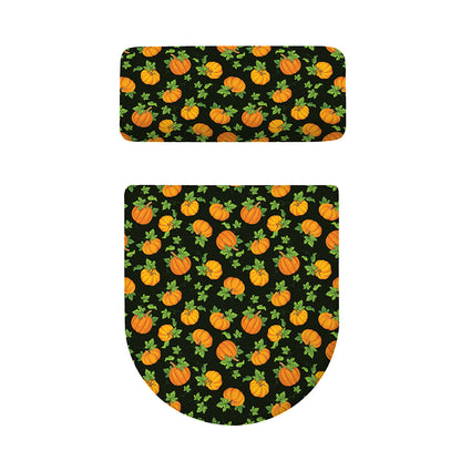 Cute Pumpkin Pattern Print Toilet Lid And Tank Cover Set