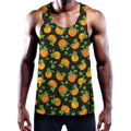 Cute Pumpkin Pattern Print Men's Workout Tank Top