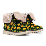 Cute Pumpkin Pattern Print Winter Boots