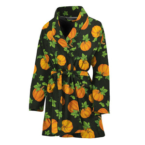 Cute Pumpkin Pattern Print Women's Bathrobe