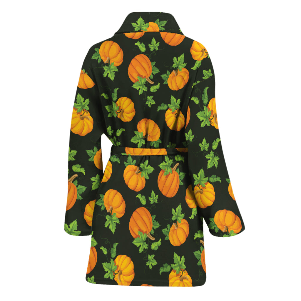 Cute Pumpkin Pattern Print Women's Bathrobe