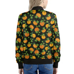 Cute Pumpkin Pattern Print Women's Bomber Jacket