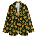 Cute Pumpkin Pattern Print Women's Cotton Blazer