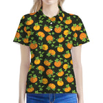 Cute Pumpkin Pattern Print Women's Polo Shirt