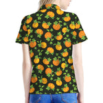 Cute Pumpkin Pattern Print Women's Polo Shirt