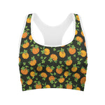 Cute Pumpkin Pattern Print Women's Sports Bra