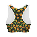 Cute Pumpkin Pattern Print Women's Sports Bra