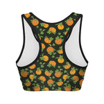 Cute Pumpkin Pattern Print Women's Sports Bra