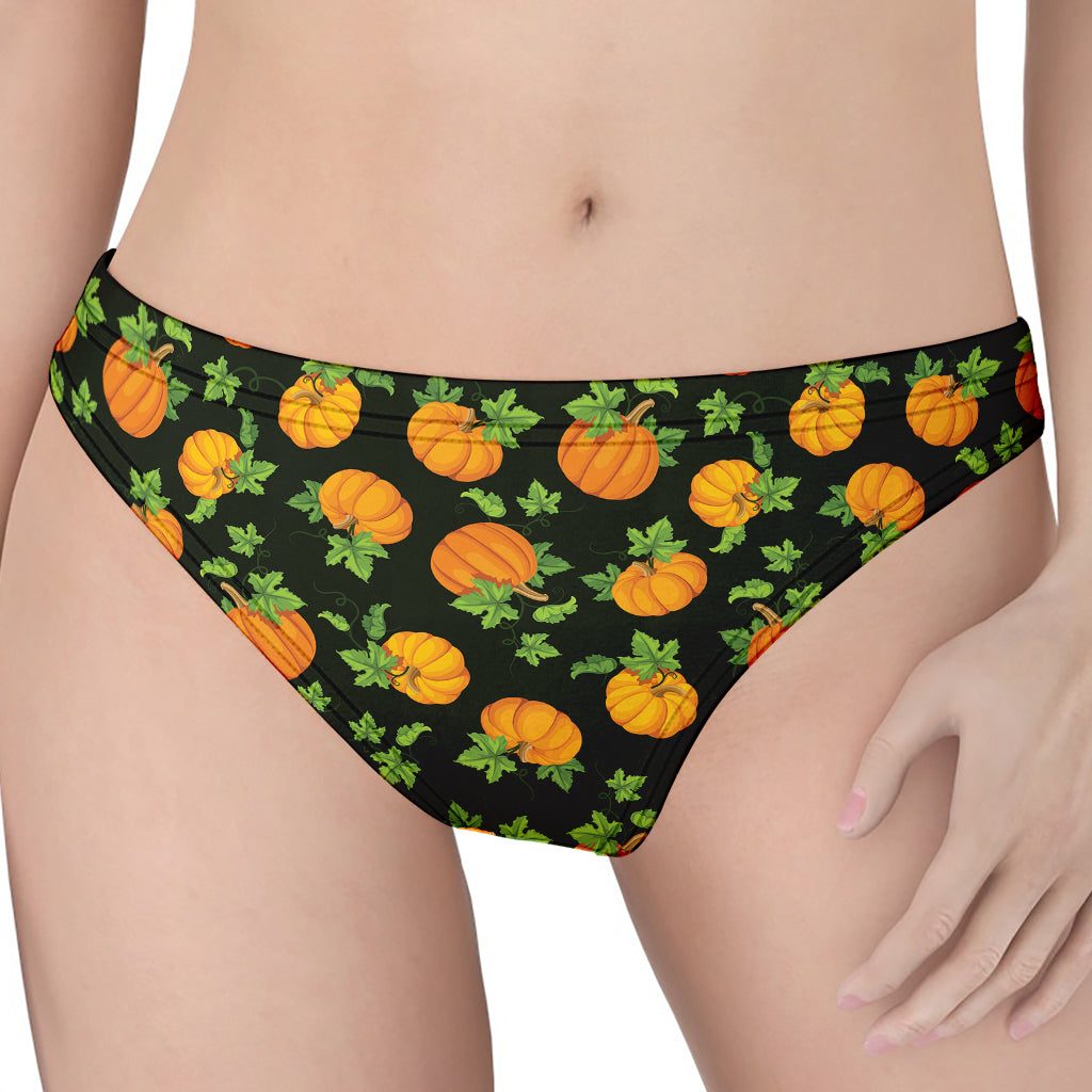 Cute Pumpkin Pattern Print Women's Thong