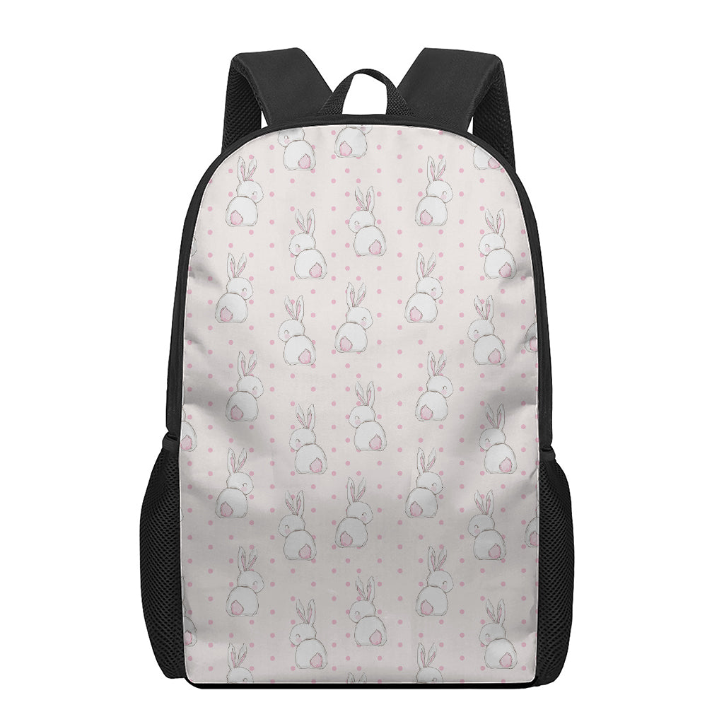 Cute Rabbit Pattern Print 17 Inch Backpack