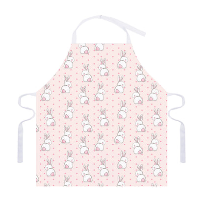 Cute Rabbit Pattern Print Adjustable Apron