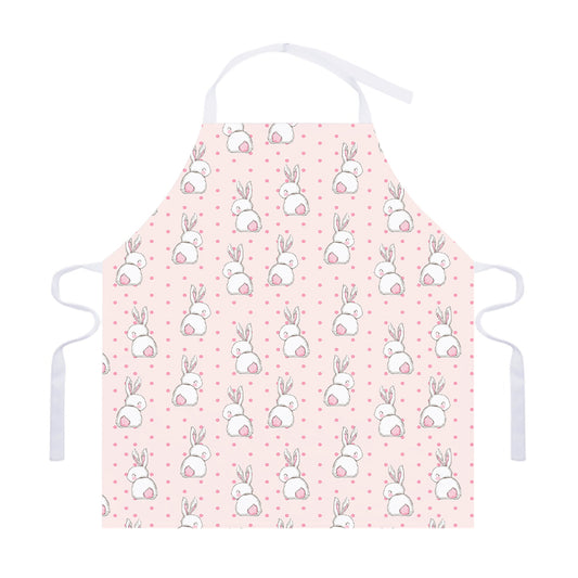 Cute Rabbit Pattern Print Adjustable Apron