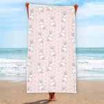 Cute Rabbit Pattern Print Beach Towel