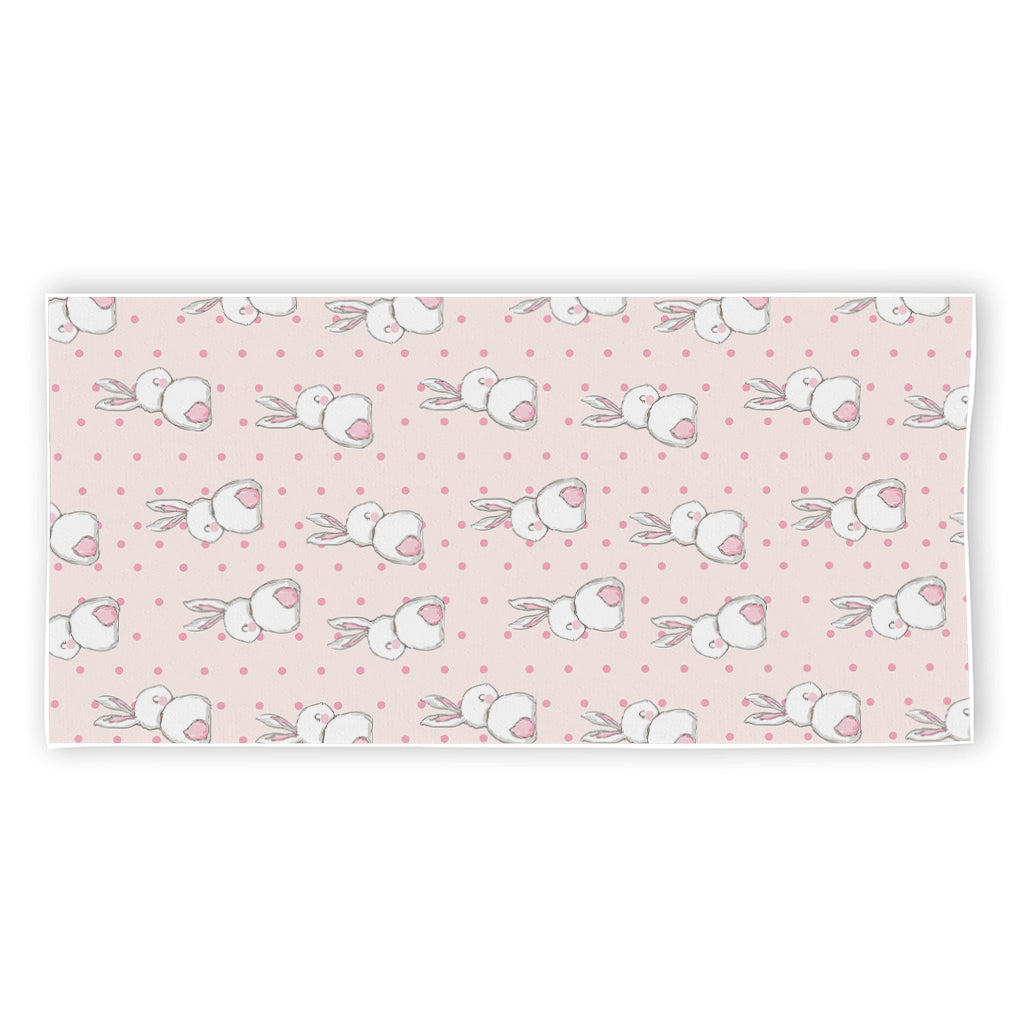 Cute Rabbit Pattern Print Beach Towel