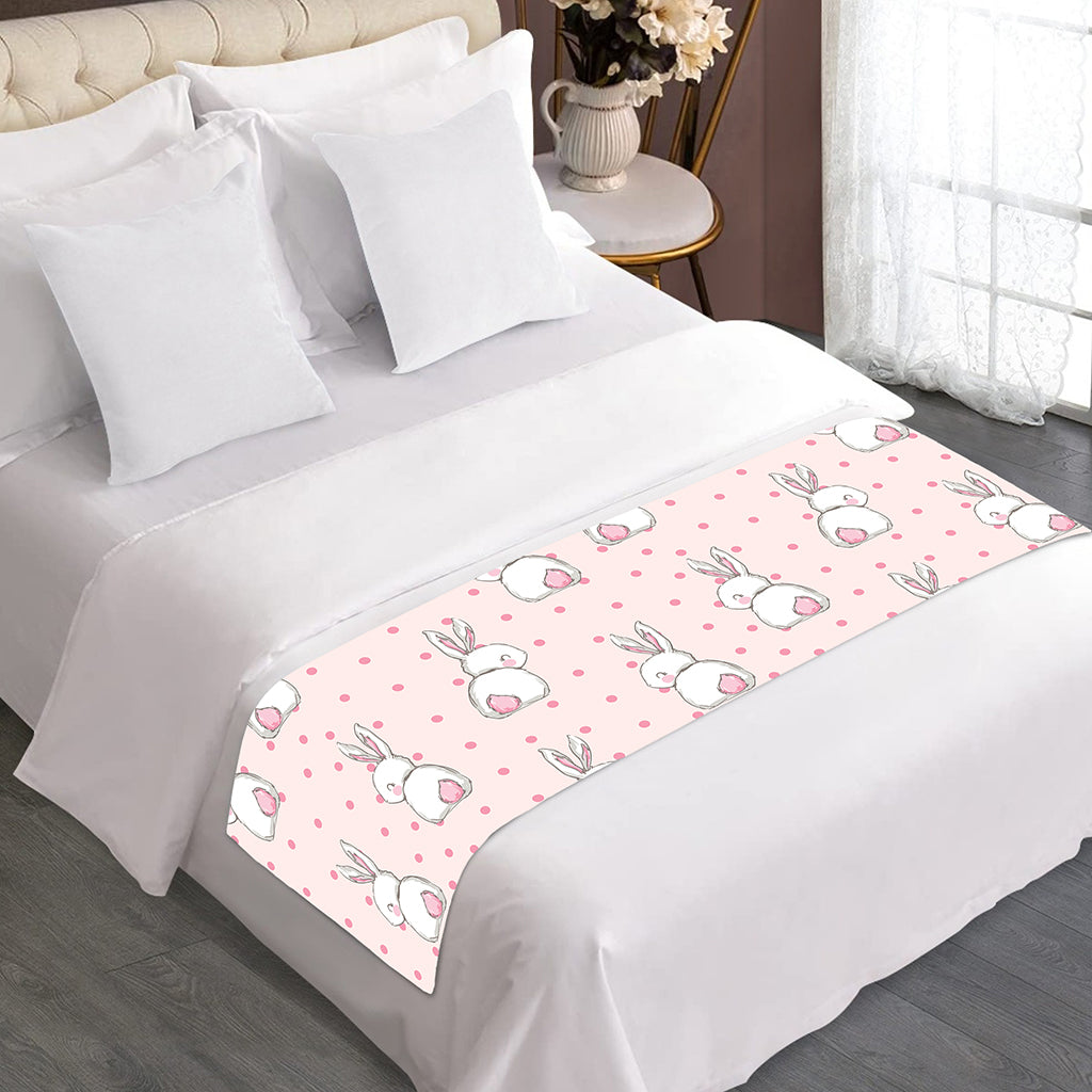 Cute Rabbit Pattern Print Bed Runner
