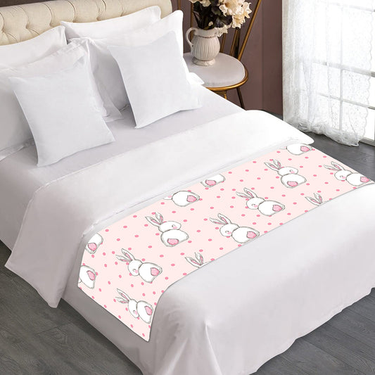 Cute Rabbit Pattern Print Bed Runner