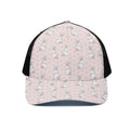 Cute Rabbit Pattern Print Black Mesh Trucker Hat