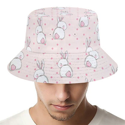 Cute Rabbit Pattern Print Bucket Hat