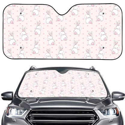 Cute Rabbit Pattern Print Car Windshield Sun Shade