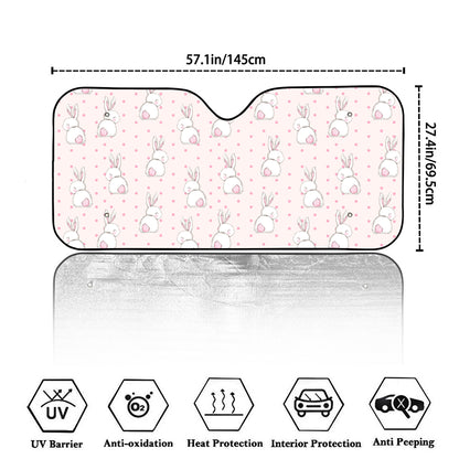 Cute Rabbit Pattern Print Car Windshield Sun Shade