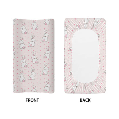 Cute Rabbit Pattern Print Changing Pad Cover