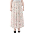 Cute Rabbit Pattern Print Chiffon Maxi Skirt