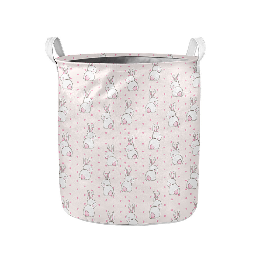 Cute Rabbit Pattern Print Collapsible Laundry Basket
