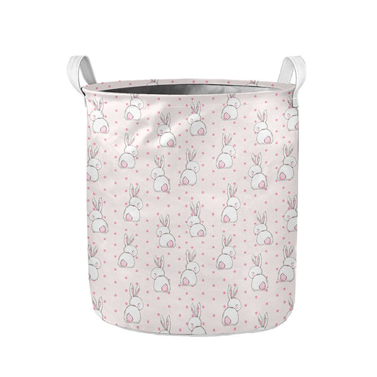 Cute Rabbit Pattern Print Collapsible Laundry Basket