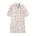Cute Rabbit Pattern Print Cotton Hawaiian Shirt