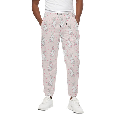 Cute Rabbit Pattern Print Cotton Pants