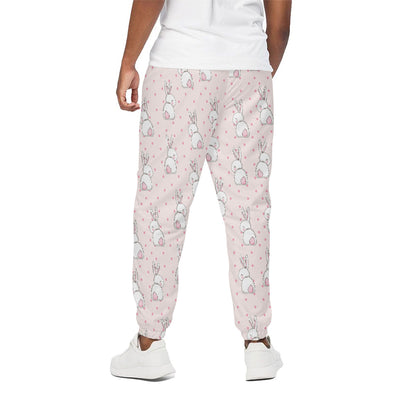 Cute Rabbit Pattern Print Cotton Pants