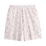 Cute Rabbit Pattern Print Cotton Shorts