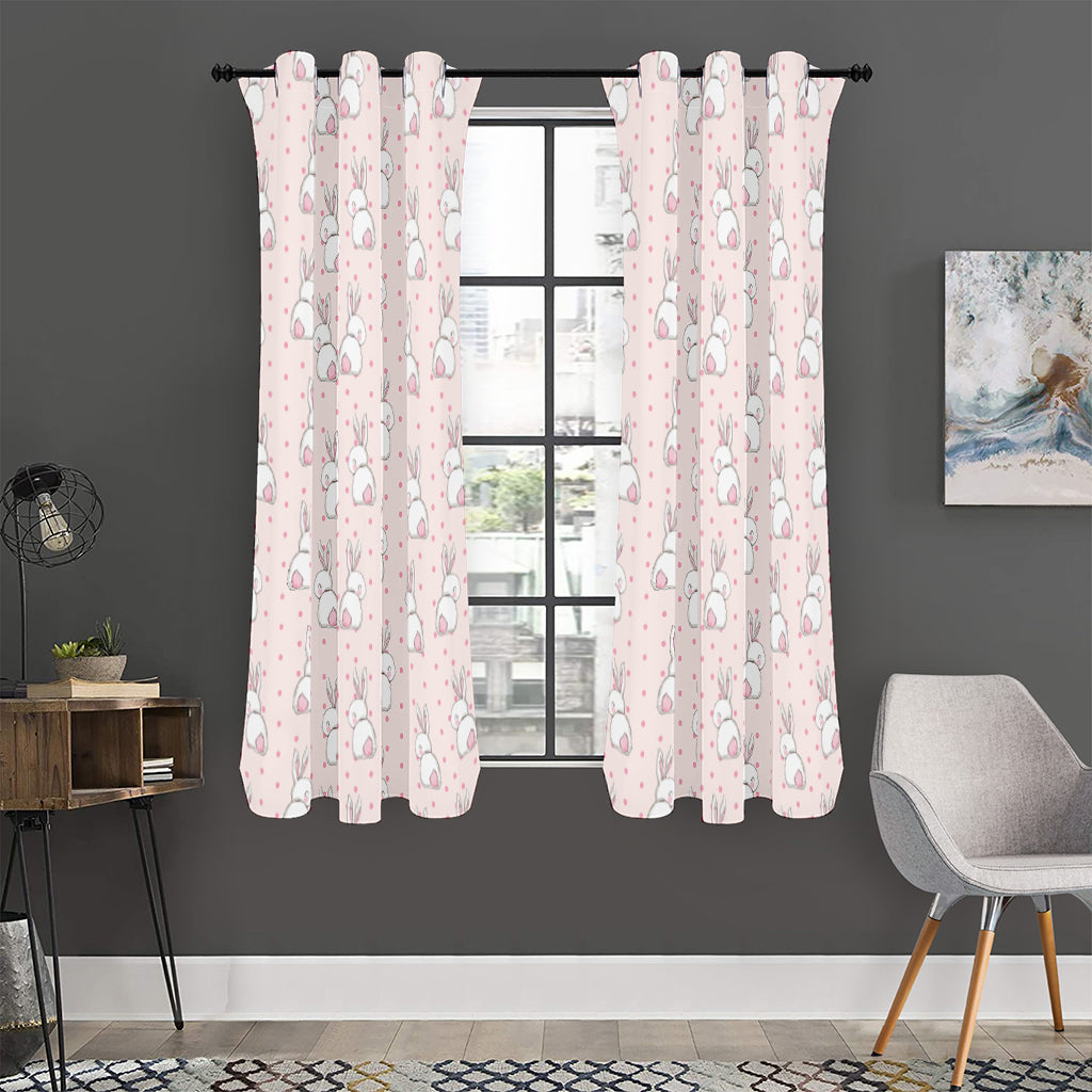 Cute Rabbit Pattern Print Curtain