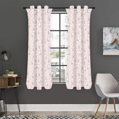 Cute Rabbit Pattern Print Curtain