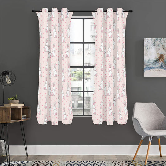 Cute Rabbit Pattern Print Curtain