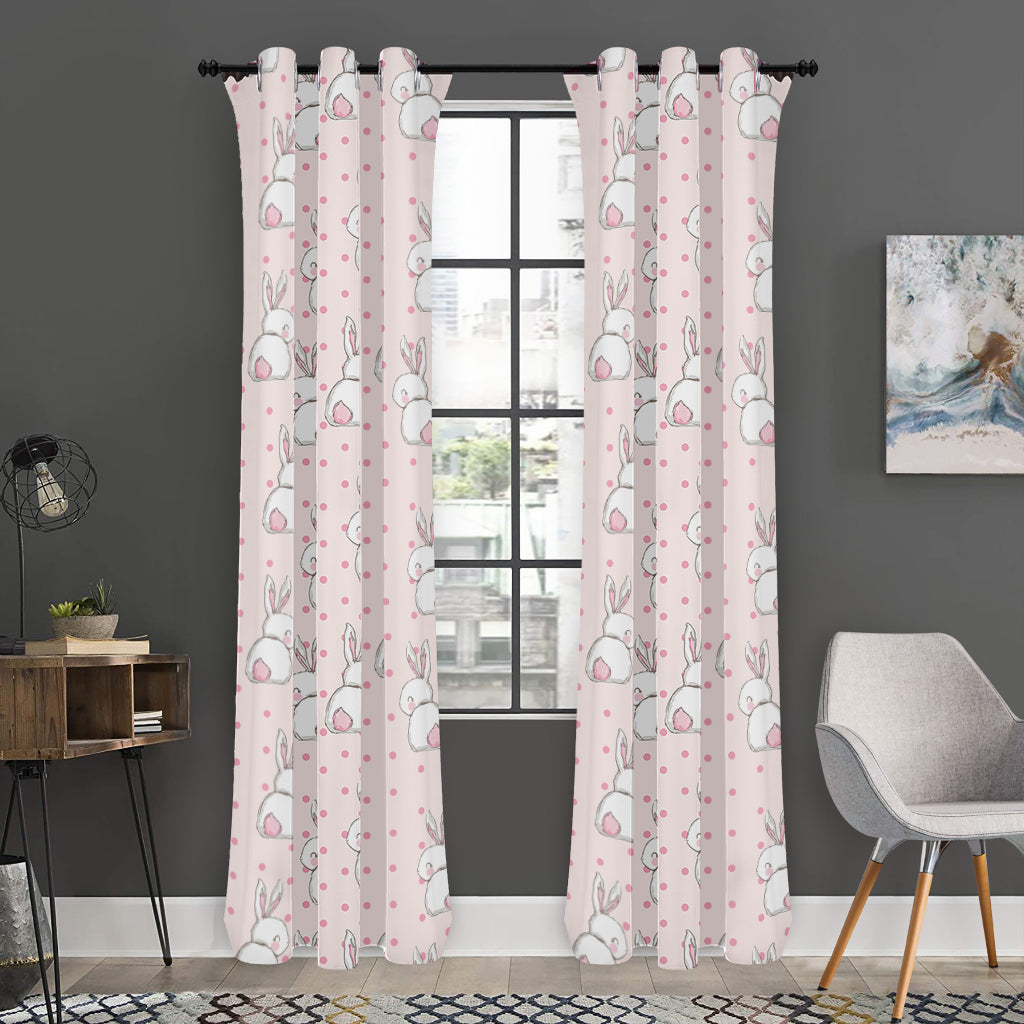 Cute Rabbit Pattern Print Curtain
