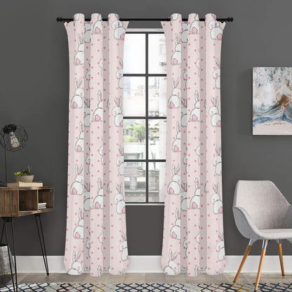 Cute Rabbit Pattern Print Curtain