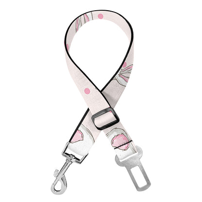 Cute Rabbit Pattern Print Dog Seat Belt