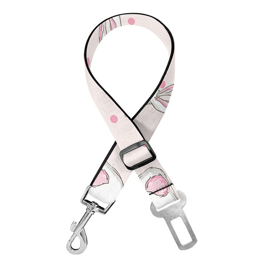 Cute Rabbit Pattern Print Dog Seat Belt