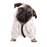 Cute Rabbit Pattern Print Dog Zip Up Hoodie