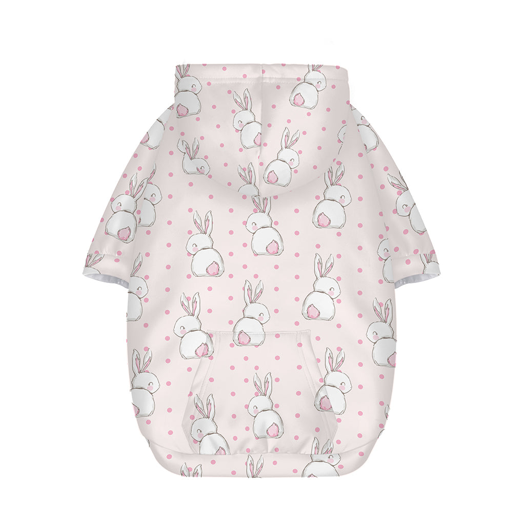 Cute Rabbit Pattern Print Dog Zip Up Hoodie