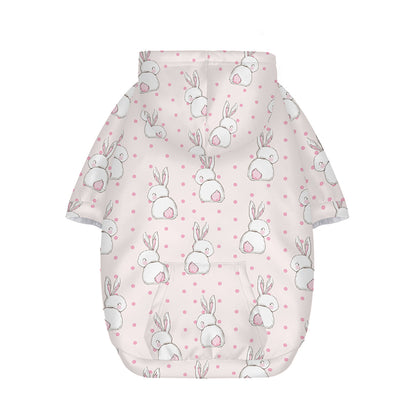 Cute Rabbit Pattern Print Dog Zip Up Hoodie