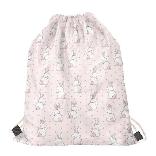 Cute Rabbit Pattern Print Drawstring Bag