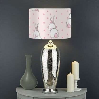 Cute Rabbit Pattern Print Drum Lamp Shade